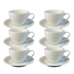 Kit Xícara de Chá com Pires Luiza Porcelana Branca – 6 Peças