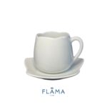 Kit Xícara de Chá com Pires Angra Porcelana Branca – 6 Peças - Imagem 2