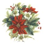 Decalque Poinsettia 25mm - Cartela com 15