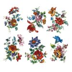 Decalque Floral 553 65mm - Cartela com 6
