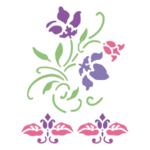 Stencil Tribal Flores 21cmx15cm