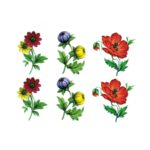 Decalque Flores de Jardim 27mm - Cartela com 18