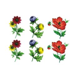 Decalque Flores de Jardim 27mm - Cartela com 18