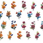 Decalque Floral Mini Roxo 27mm c/12