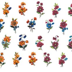 Decalque Floral Mini Roxo 27mm c/12