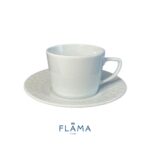 Kit Xícara de Chá com Pires Aspen Porcelana Branca – 6 Peças - Imagem 2