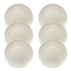 Kit Prato Raso Color Home Gelo Cerâmica - 6 Peças