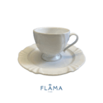 Kit Xícara de Café com Pires Soleil Porcelana Branca – 6 Peças - Imagem 2