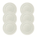 Kit Prato Raso Versa Porcelana Branca – 6 Peças