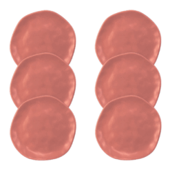 Kit Prato Raso Organic Terracota Cerâmica - 6 Unidades