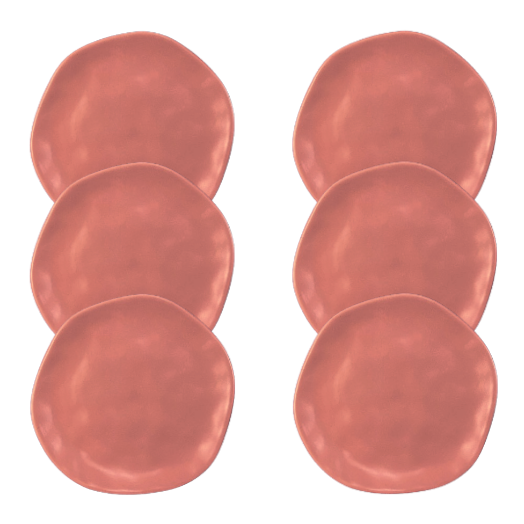 ee19310f9def11c5cfe0673e7ad28d3d.png Kit Prato Raso Organic Terracota Cerâmica - 6 Unidades - Imagem 1