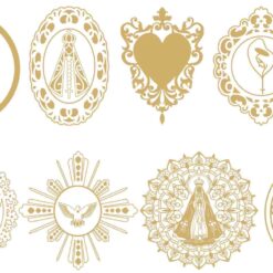 Contornos Sacros OURO 6cm c/9
