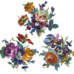 Decalque Floral 596 100mm - Cartela com 3