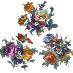 Decalque Floral 596 100mm - Cartela com 3