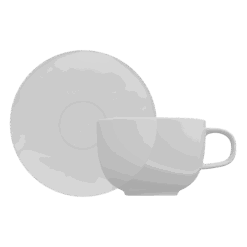 Xícara de Café (com Pires) - Convexa (Branco)