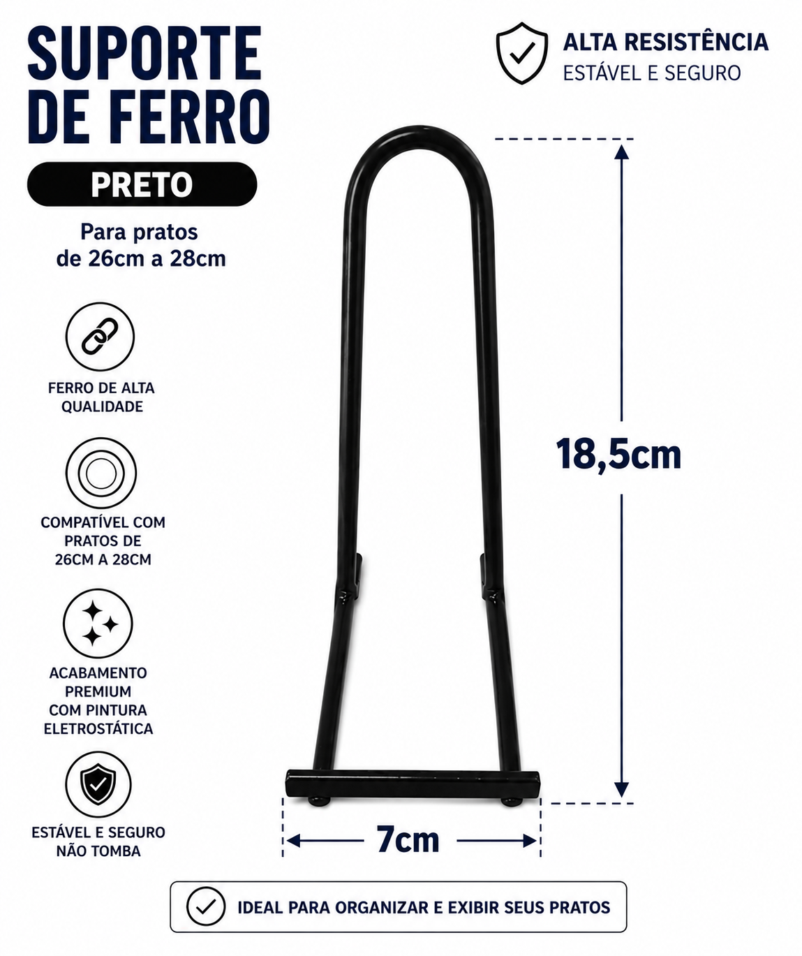 f126ce0159bdd0023337b9831b3bccb7.png Suporte Mesa Preto - Grande - Imagem 1