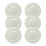 Kit Prato de Sobremesa Cottage Porcelana Branca - 6 Peças