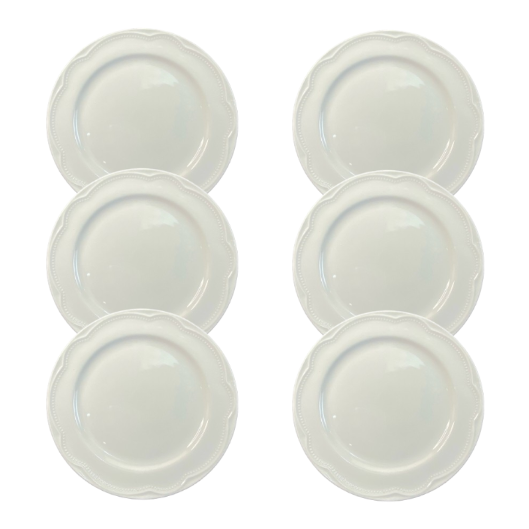 8007327faf10394ca866baa96a910c66.png Kit Prato Raso Cottage Porcelana Branca – 6 Peças - Imagem 1
