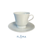 Kit Xícara de Café com Pires Cottage Porcelana Branca – 6 Peças - Imagem 2